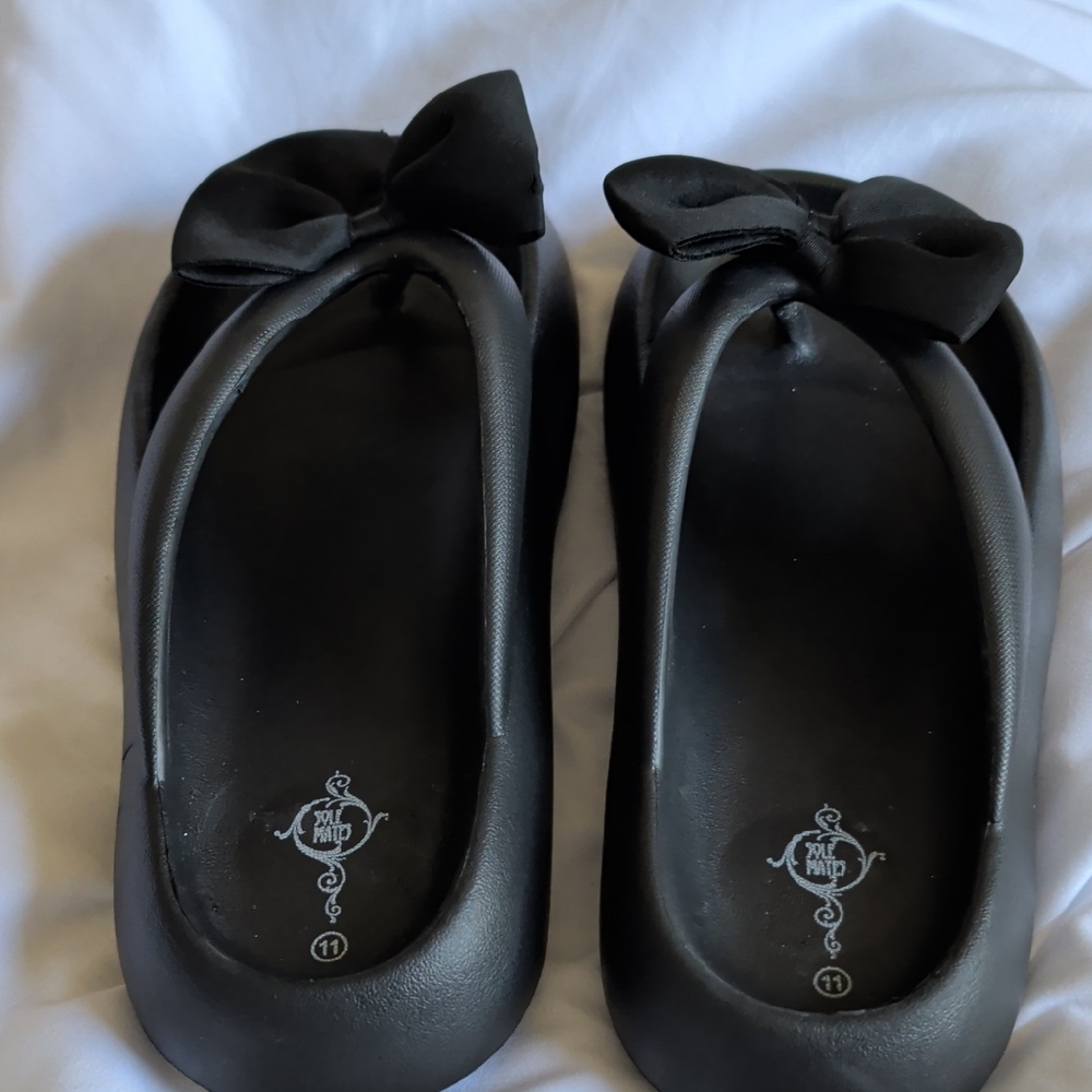 Black Bow Thong Sandals - Women's Casual Slide - Picture 2 of 3